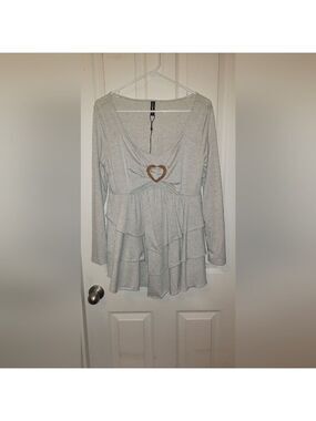 Just Fashion Now Ruffle Heart Tunic Top Medium